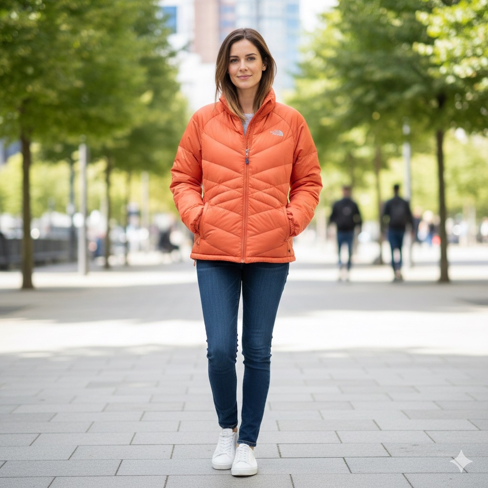 The North Face  Bright Orange Puffer Jacket